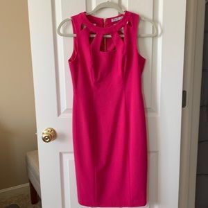 Eliza J fuchsia shift dress with cutout detail